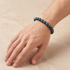 Azurite Crystal Bracelet 8MM | Intuition, Inner Wisdom & Spiritual Growth | Natural Stone Healing Bracelet