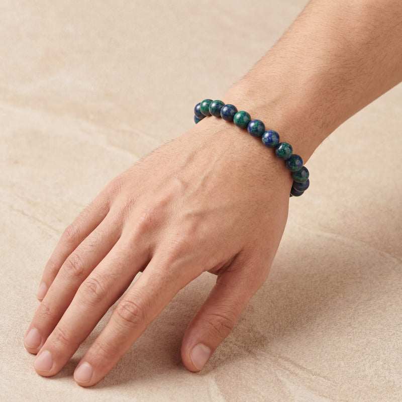 Azurite Crystal Bracelet 8MM | Intuition, Inner Wisdom & Spiritual Growth | Natural Stone Healing Bracelet