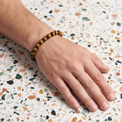 Black Tiger Eye Bracelet – 8MM Natural Stone Bracelet for Protection, Strength & Confidence