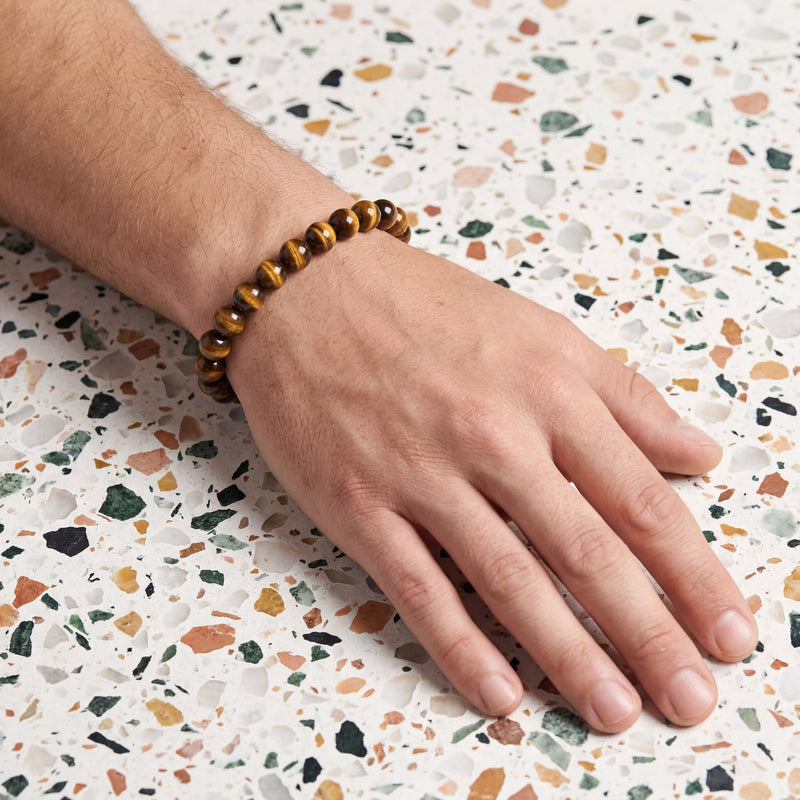 Black Tiger Eye Bracelet – 8MM Natural Stone Bracelet for Protection, Strength & Confidence
