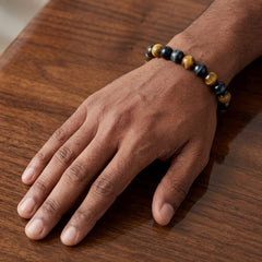 Golden Blue Tiger Eye Bracelet | Focus, Confidence & Protection | Natural Stone 8MM Healing Crystal Bracelet