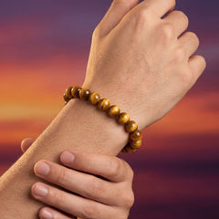 Golden Tiger Eye Bracelet | 8MM Natural Stone Beads | Protection, Confidence & Good Fortune
