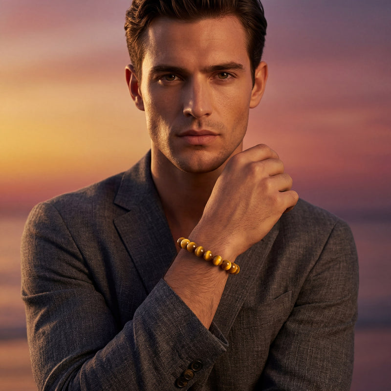 Golden Tiger Eye Bracelet | 8MM Natural Stone Beads | Protection, Confidence & Good Fortune
