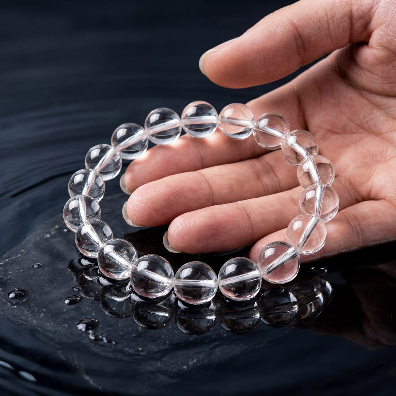Clear Quartz Crystal Bracelet 8MM | Clarity, Focus & Energy Amplification | Natural Healing Stone Bracelet