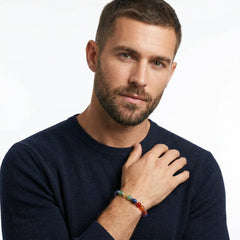 7 Chakra Healing Crystal Bracelet | Amethyst, Lapis Lazuli, Turquoise, Green Aventurine, Tiger Eye, Citrine & Red Agate | 8MM Natural Stone Bracelet