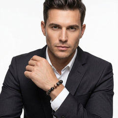 Sulemani Agate Bracelet | Natural Black Striped Agate Healing Crystal Bracelet | 8MM Beads | Protection, Grounding & Spiritual Awakening