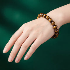 Black Tiger Eye Bracelet – 8MM Natural Stone Bracelet for Protection, Strength & Confidence